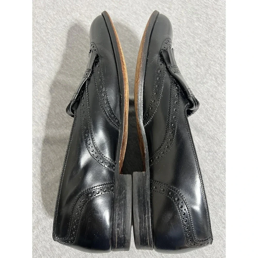 Bostonian Shoes Mens Size 11 Black Kiltie Fringe Loafers Brogue Made USA